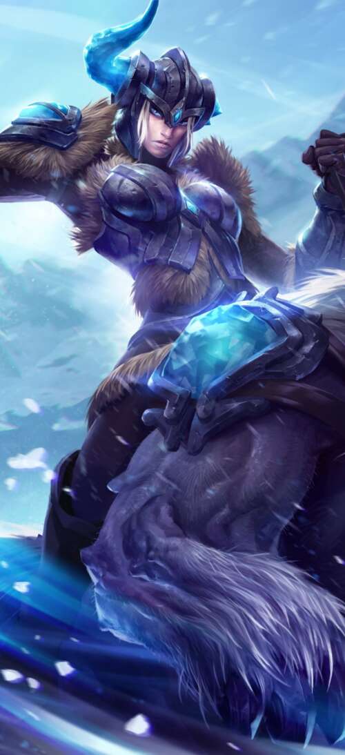 High-resolution 5K digital art of a League of Legends champion with magical energy... Oppo A6L cell phone backgrounds free