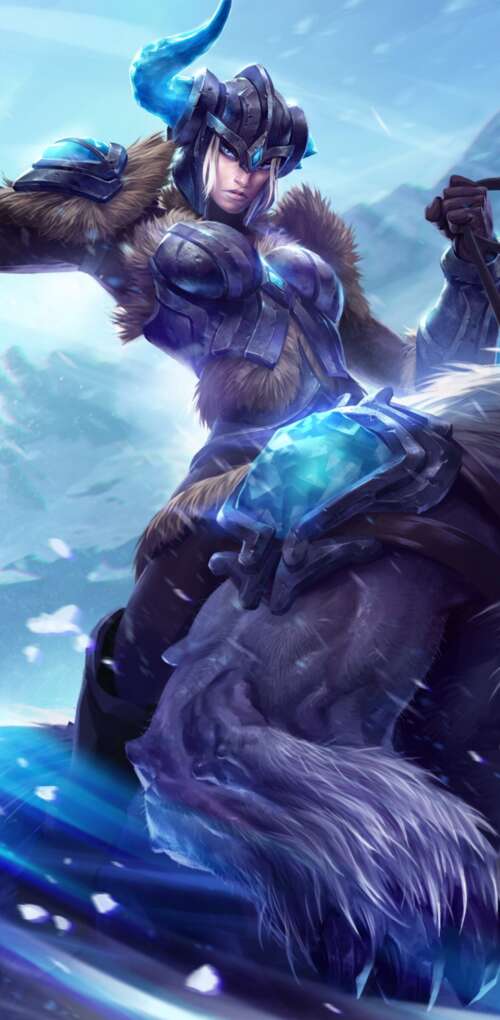 High-resolution 5K digital art of a League of Legends champion with magical energy...