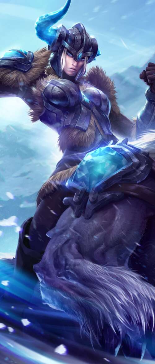 High-resolution 5K digital art of a League of Legends champion with magical energy...