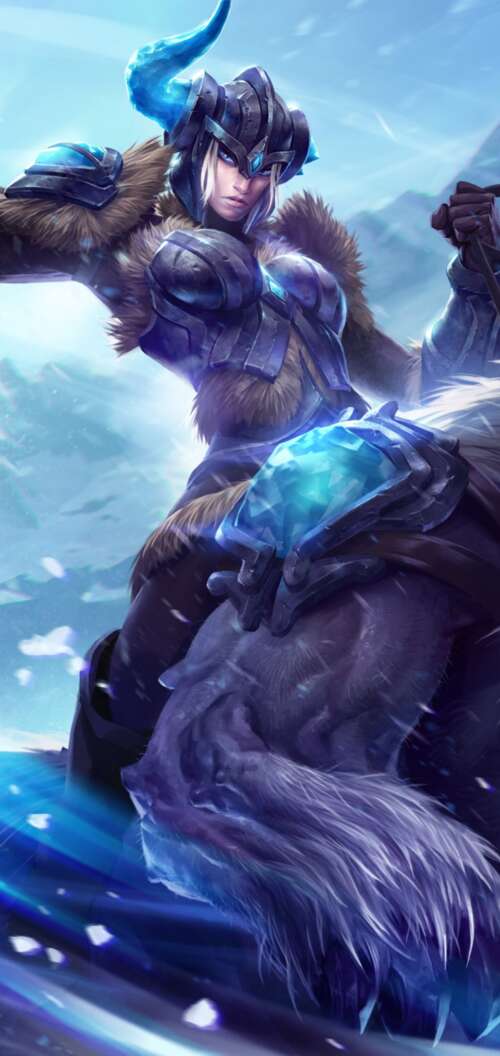 High-resolution 5K digital art of a League of Legends champion with magical energy...