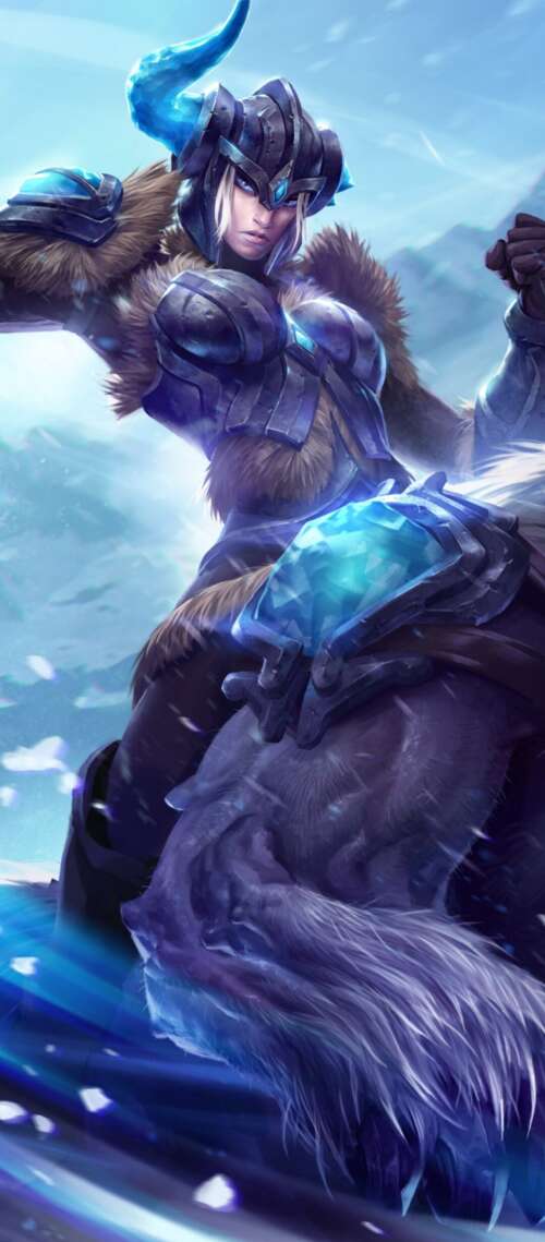 High-resolution 5K digital art of a League of Legends champion with magical energy...