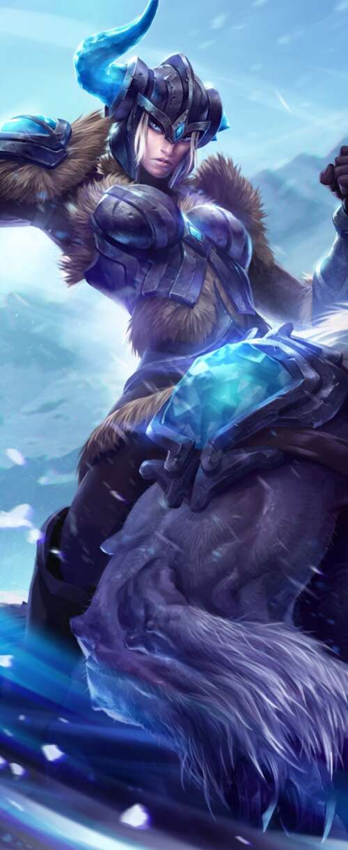 High-resolution 5K digital art of a League of Legends champion with magical energy...