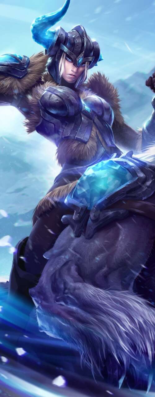 High-resolution 5K digital art of a League of Legends champion with magical energy...
