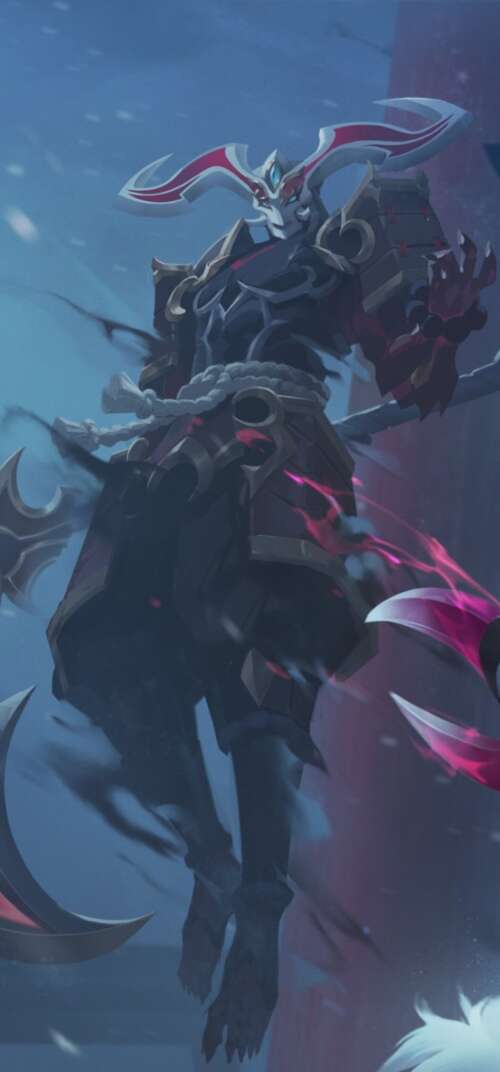 A dramatic depiction of a League of Legends-style champion wielding magical energy...