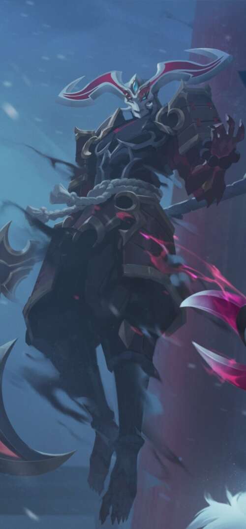 A dramatic depiction of a League of Legends-style champion wielding magical energy...