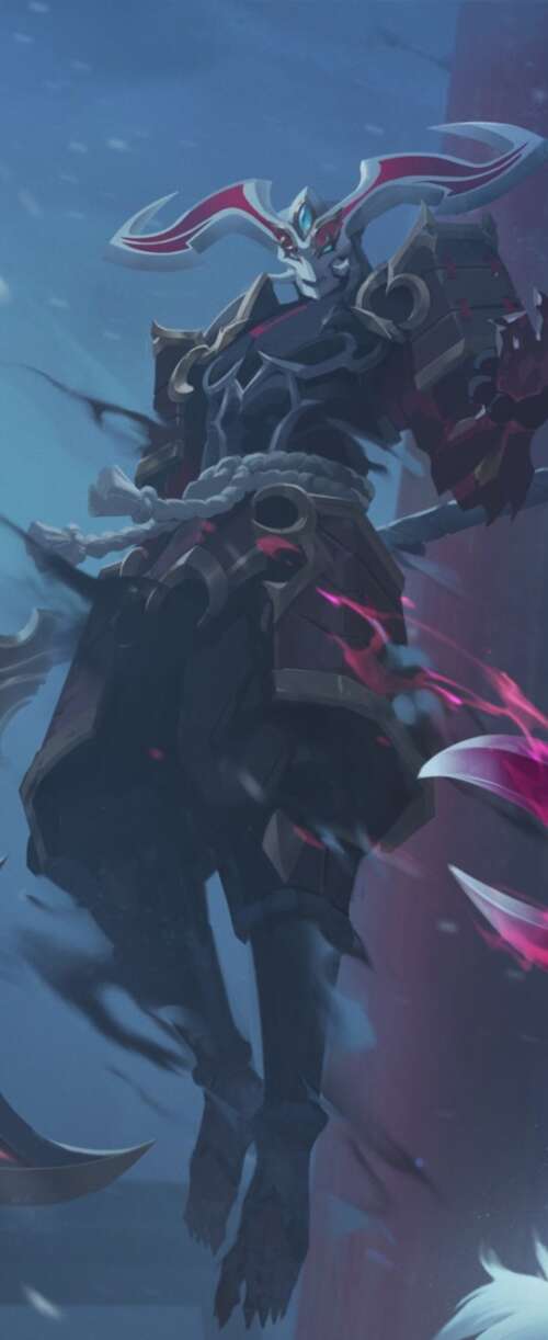 A dramatic depiction of a League of Legends-style champion wielding magical energy...