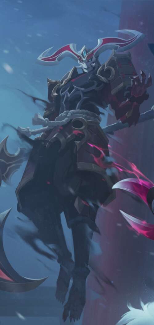 A dramatic depiction of a League of Legends-style champion wielding magical energy...