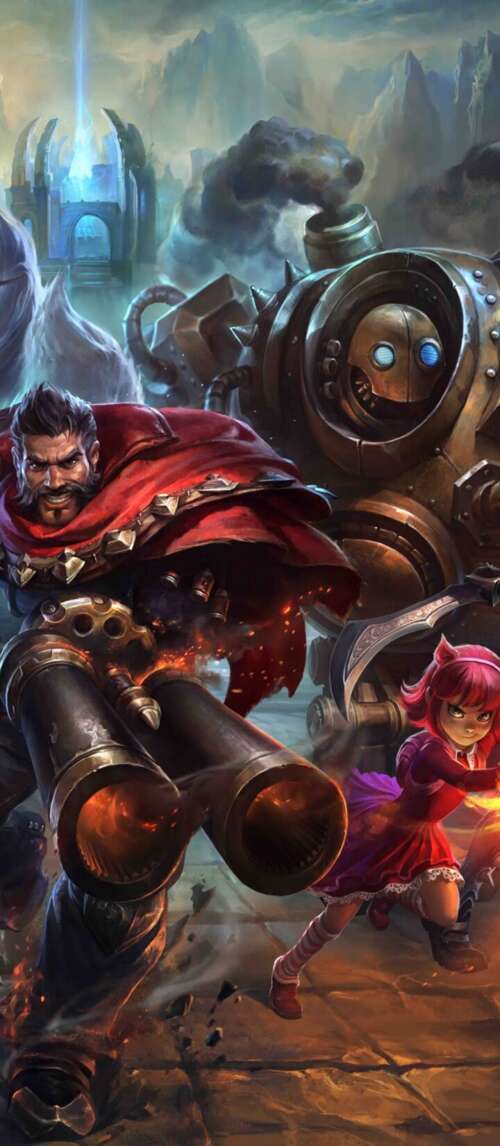 A collection of League of Legends characters including Ahri, Ezreal, Teemo, Annie,... Xiaomi Redmi 14C 5G free hd wallpapers