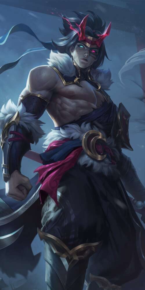 A cinematic and detailed character illustration in the style of League of Legends. hand phone wallpaper