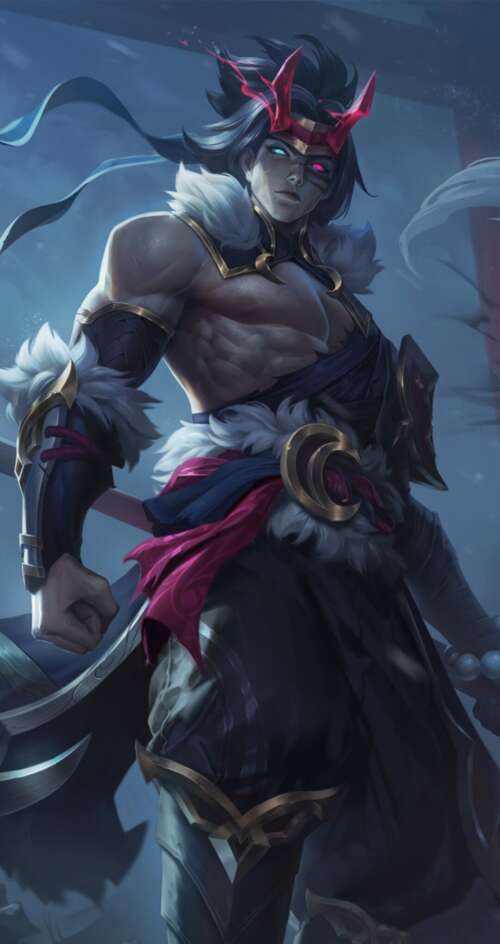 A cinematic and detailed character illustration in the style of League of Legends. Sharp Aquos C10 download free phone wallpaper