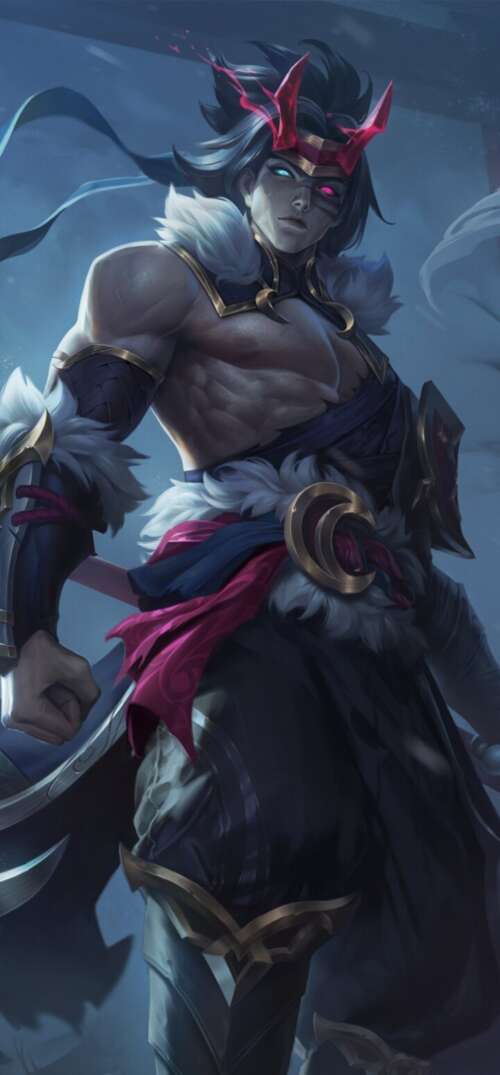 A cinematic and detailed character illustration in the style of League of Legends. UmiDigi Umidigi X hand phone wallpaper