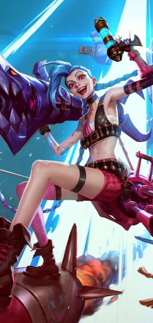 High-resolution character art featuring Lux and Jinx from League of Legends: Wild... Oppo A6s free background images