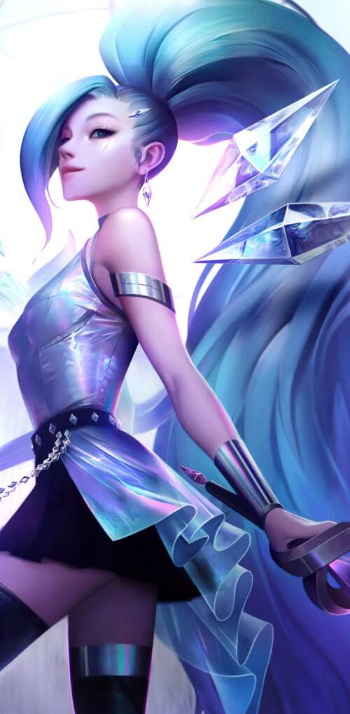Seraphine, the K-pop idol from League of Legends K/DA, featuring a glamorous and... Huawei Mate 30 Pro mobile wallpaper