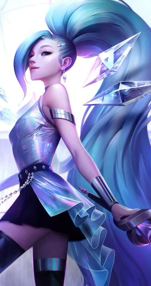 Seraphine, the K-pop idol from League of Legends K/DA, featuring a glamorous and... Sharp Aquos C10 mobile wallpaper