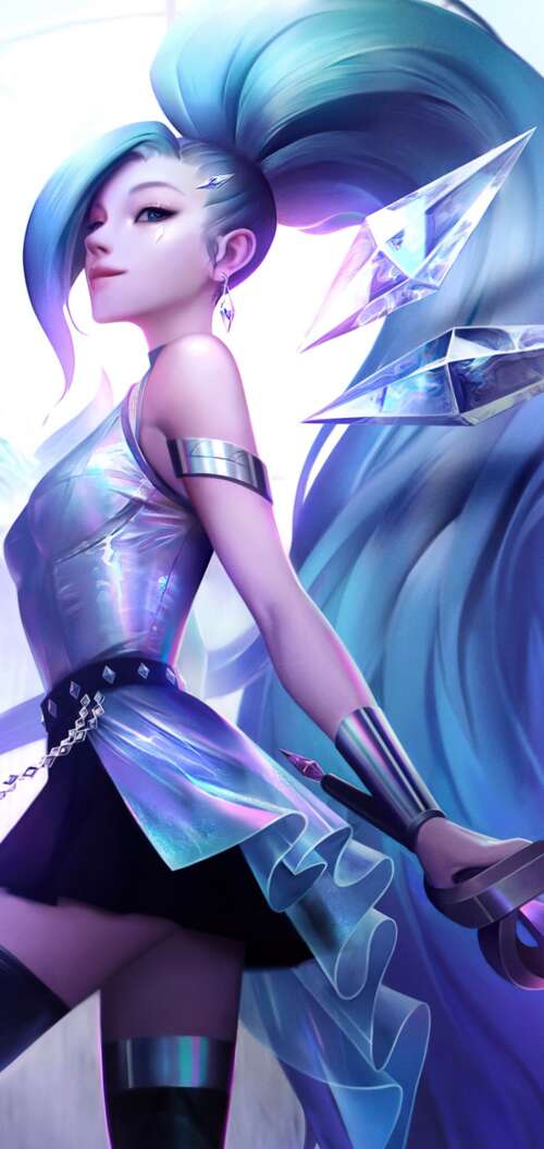 Seraphine, the K-pop idol from League of Legends K/DA, featuring a glamorous and... Oppo A6s wallpapers for android