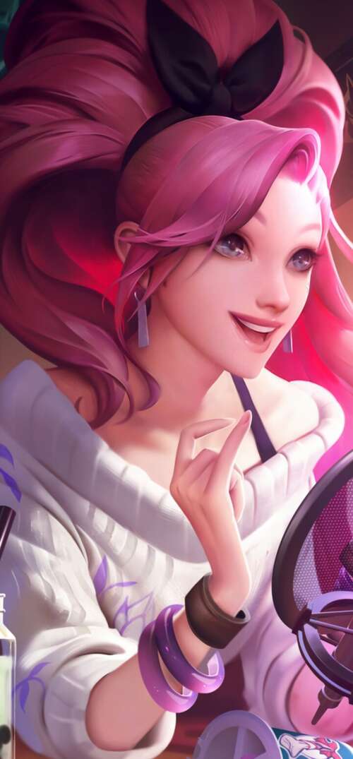 Seraphine from League of Legends K/DA featuring her signature pink hair and glamorous... UmiDigi Umidigi X wallpaper download