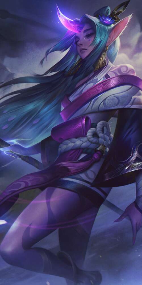 Soraka from League of Legends in her Spirit Blossom skin, surrounded by ethereal... Doogee Fire 3 Max cell phone backgrounds free