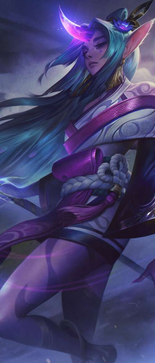 Soraka from League of Legends in her Spirit Blossom skin, surrounded by ethereal... Samsung Galaxy Z Flip7 cell phone backgrounds free