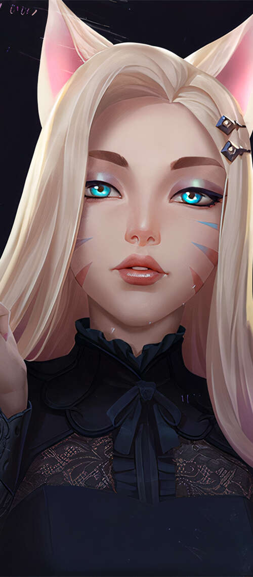 Ahri from League of Legends in her K/DA outfit with a dark background Blackview WAVE 10 hd background