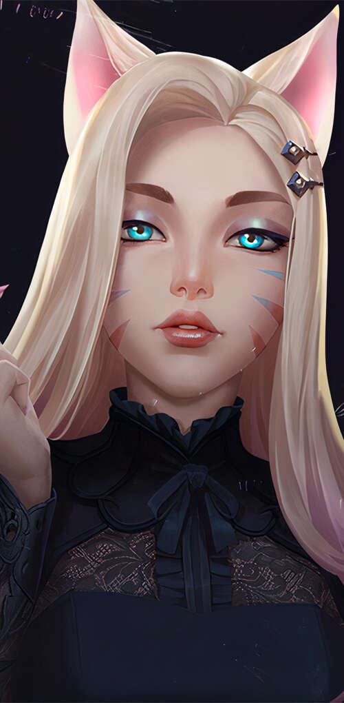 Ahri from League of Legends in her K/DA outfit with a dark background Huawei Mate 30 Pro hd background