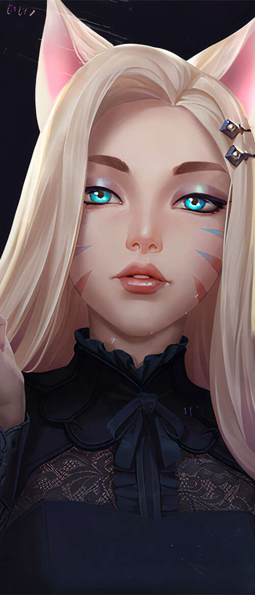 Ahri from League of Legends in her K/DA outfit with a dark background Samsung Galaxy Z Flip7 hd background