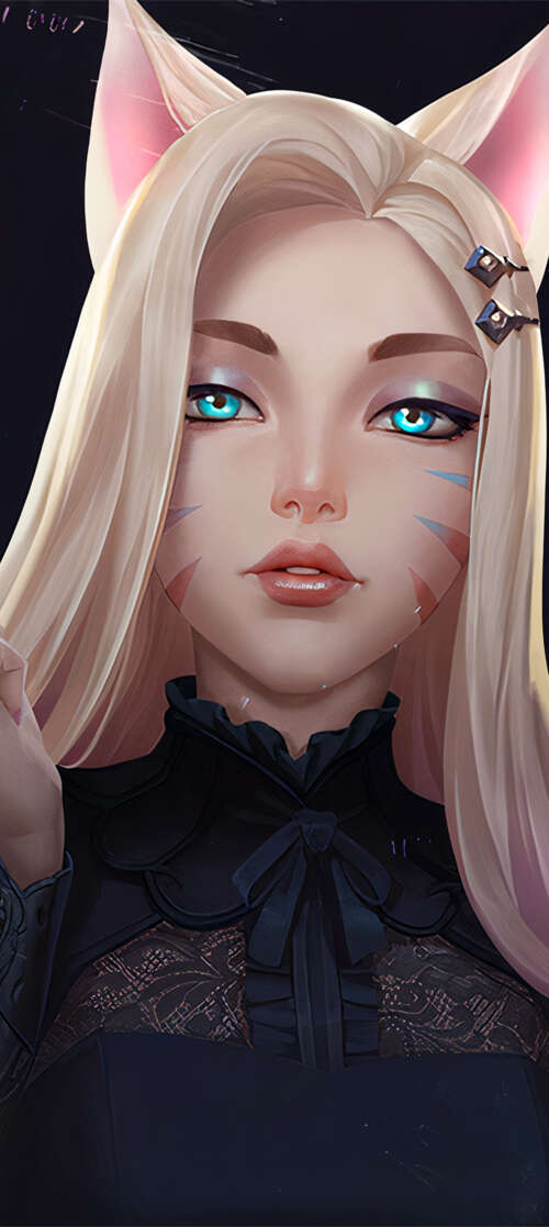 Ahri from League of Legends in her K/DA outfit with a dark background Blackview WAVE 7C hd background