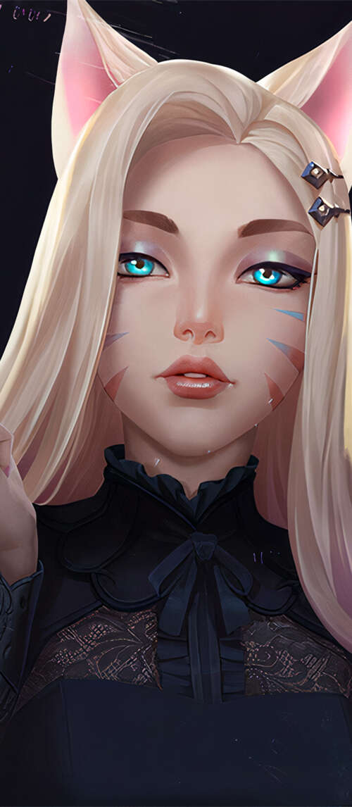 Ahri from League of Legends in her K/DA outfit with a dark background Xiaomi Redmi 14C 5G hd background