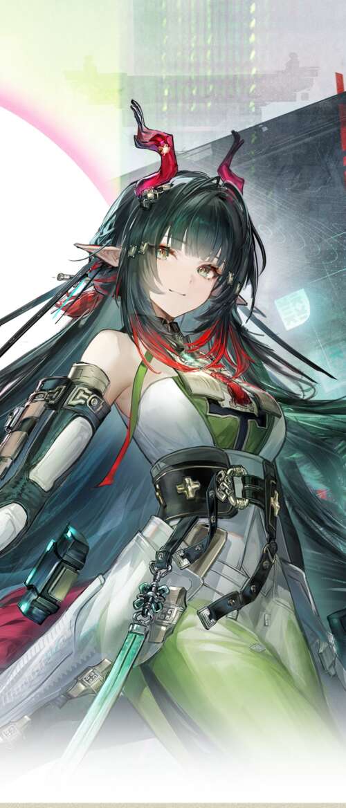 Anime girl in futuristic tactical gear, Arknights: Endfield aesthetic. Samsung Galaxy Z Flip7 high definition wallpaper