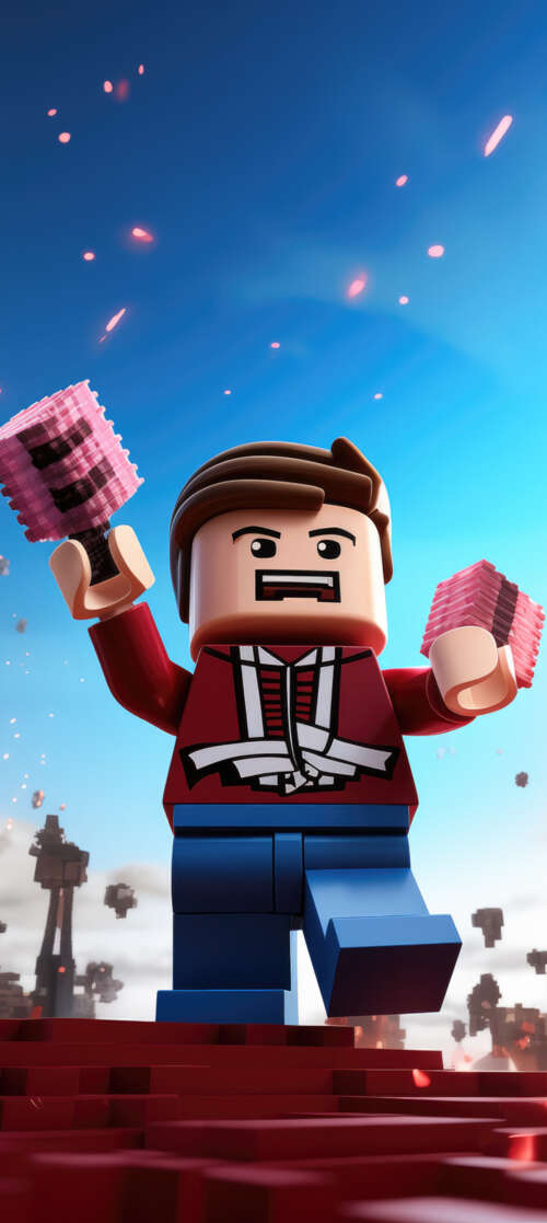 A colorful 3D character constructed from blocks, set within a vibrant digital gaming... Blackview WAVE 7C wallpaper photo gallery download