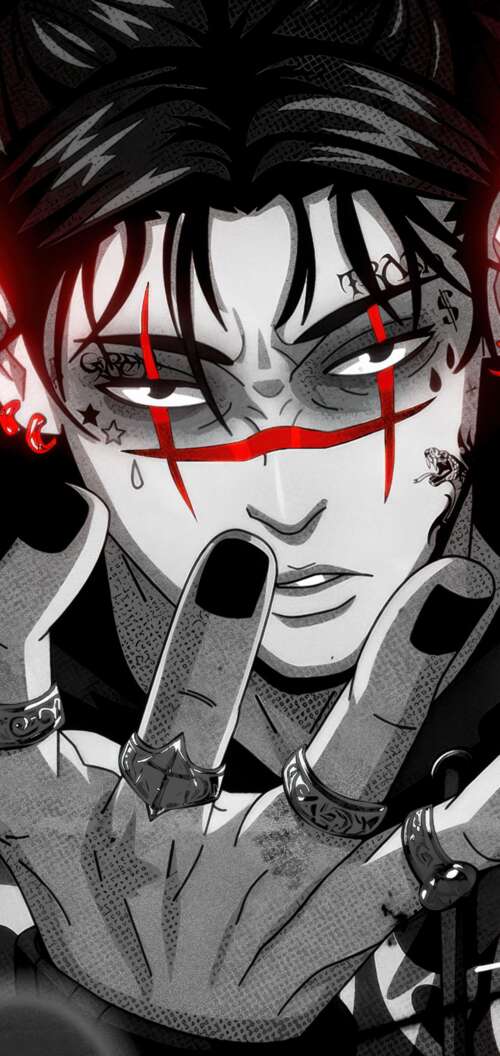 A dramatic portrait of Choso from Jujutsu Kaisen set against a deep red aesthetic... Oppo A6s free hd wallpapers