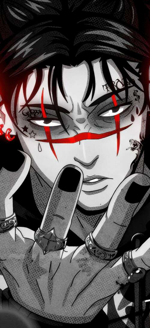 A dramatic portrait of Choso from Jujutsu Kaisen set against a deep red aesthetic... Oppo A6 Max free hd wallpapers