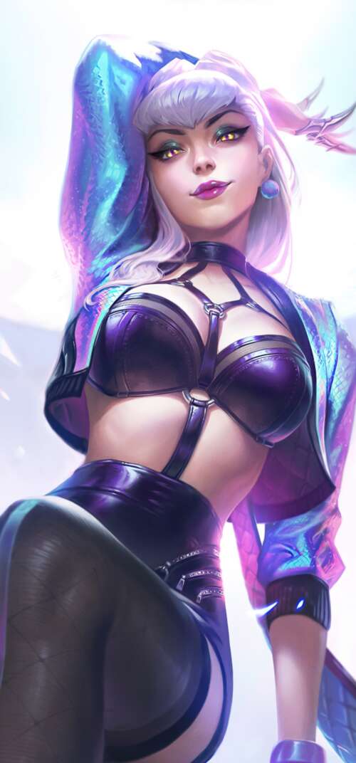 Evelynn from the K/DA lineup in League of Legends featuring her signature glamorous... Samsung Galaxy S26 Ultra mobile wallpaper