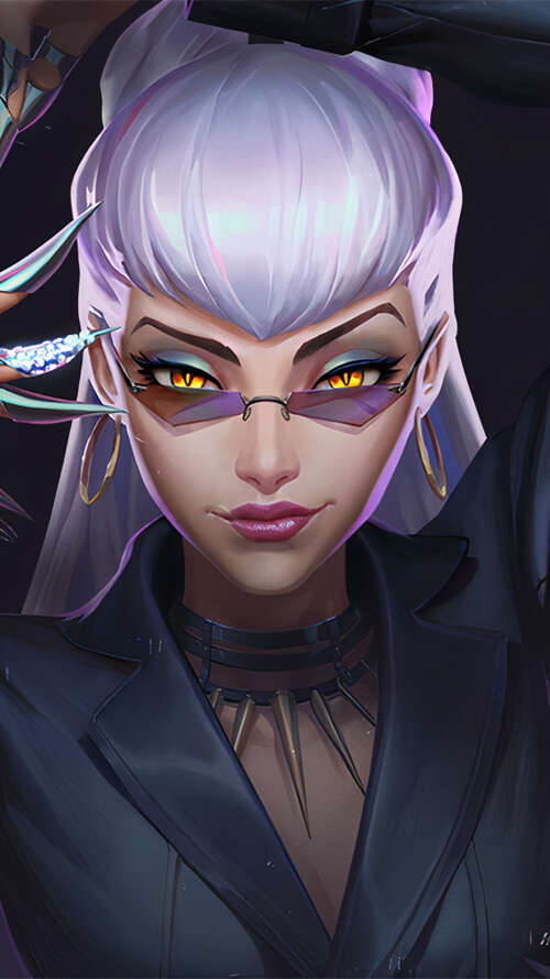 Dark themed portrait of Evelynn from League of Legends featuring a mysterious and... Apple iPhone SE 2020 wallpaper images