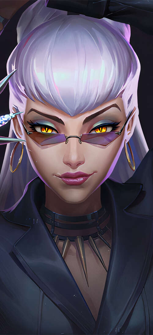 Dark themed portrait of Evelynn from League of Legends featuring a mysterious and... Oppo A6 Max wallpaper images