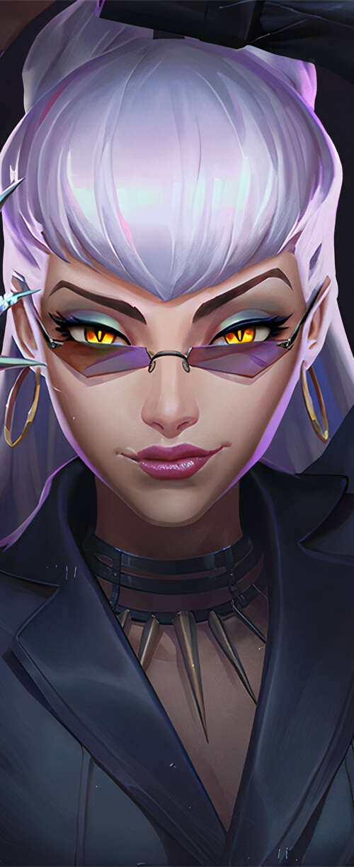 Dark themed portrait of Evelynn from League of Legends featuring a mysterious and... Meizu Note 16 wallpaper images
