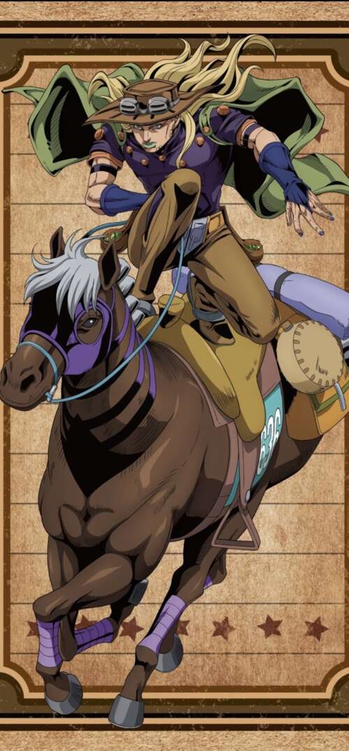 Johnny Joestar and Gyro Zeppeli from JoJo's Bizarre Adventure: Steel Ball Run anime... UmiDigi Umidigi X free wallpaper