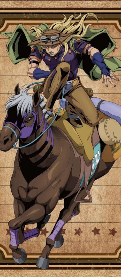 Johnny Joestar and Gyro Zeppeli from JoJo's Bizarre Adventure: Steel Ball Run anime... Xiaomi Redmi 14C 5G free wallpaper