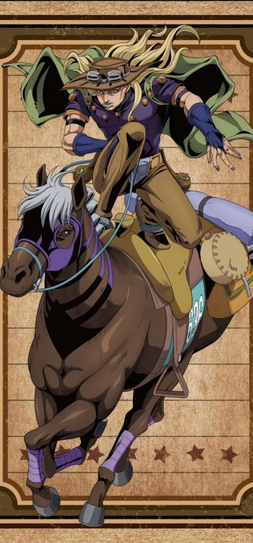 Johnny Joestar and Gyro Zeppeli from JoJo's Bizarre Adventure: Steel Ball Run anime... Samsung Galaxy S26 Ultra free wallpaper