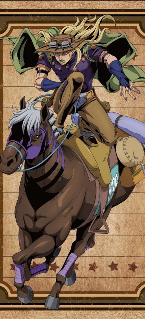 Johnny Joestar and Gyro Zeppeli from JoJo's Bizarre Adventure: Steel Ball Run anime... Honor Magic V6 free wallpaper