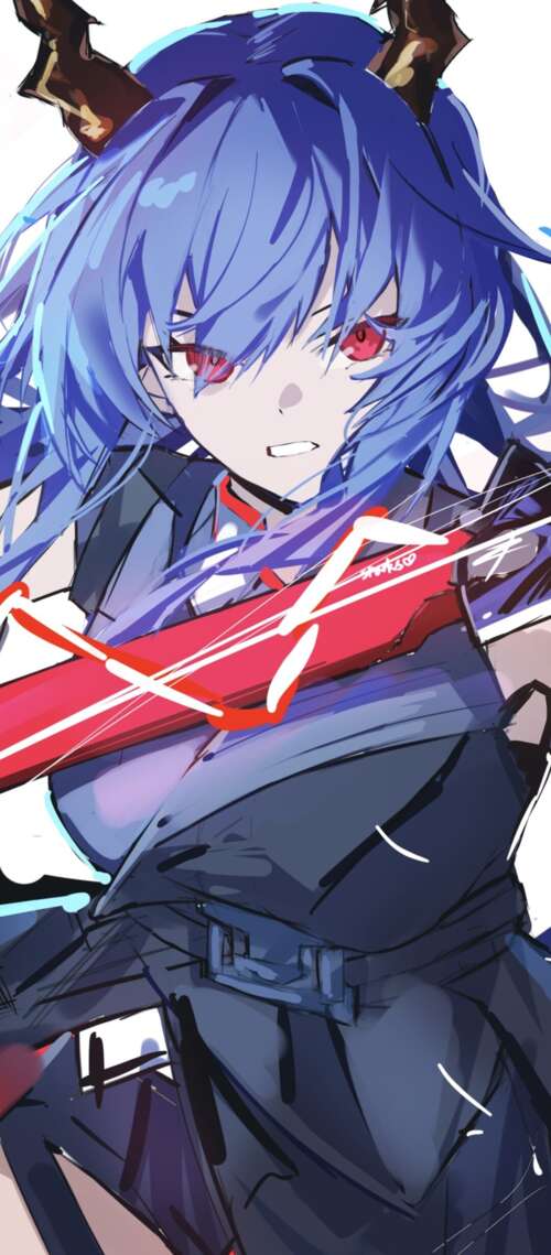 High-resolution anime girl in Arknights-style tactical combat gear and techwear. Oukitel WP56