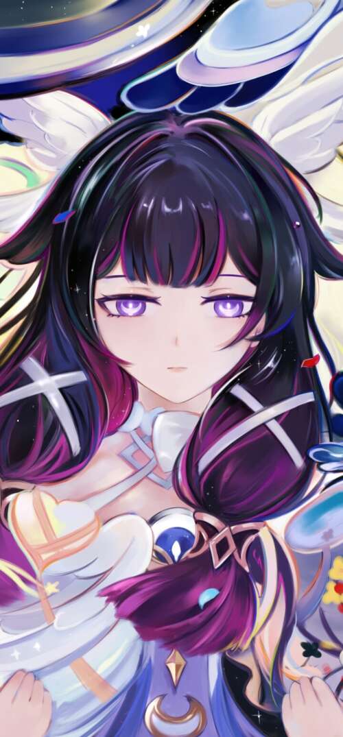 High-resolution anime portrait of Columbina from Genshin Impact. UmiDigi Umidigi X download free phone wallpaper