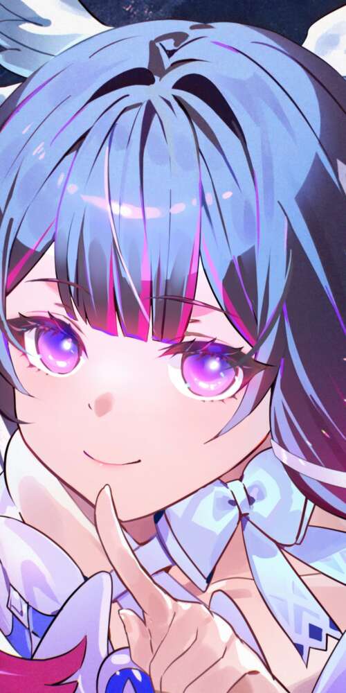 Anime girl with purple eyes and white angel wings posing under a bright full moon... Doogee Fire 3 Ultra free background images