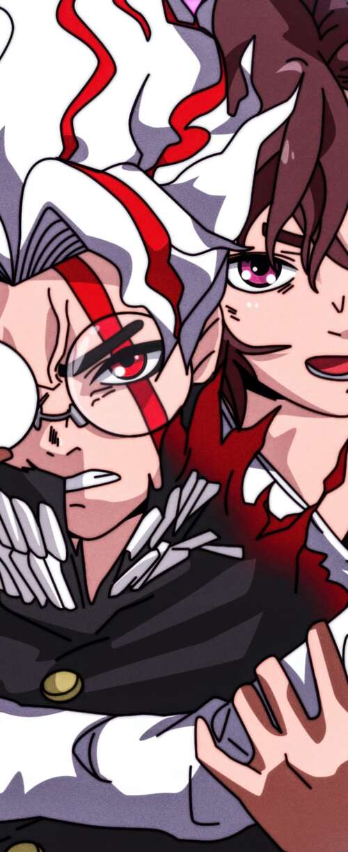 Momo Ayase, Okarun, and Turbo Granny from the Dandadan manga series in a dramatic... Samsung Galaxy Z Flip7 FE