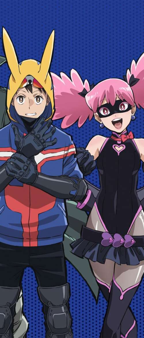 Anime characters Knuckleduster, Koichi Haimawari, and Pop Step from My Hero Academia:... Samsung Galaxy Z TriFold free wallpaper