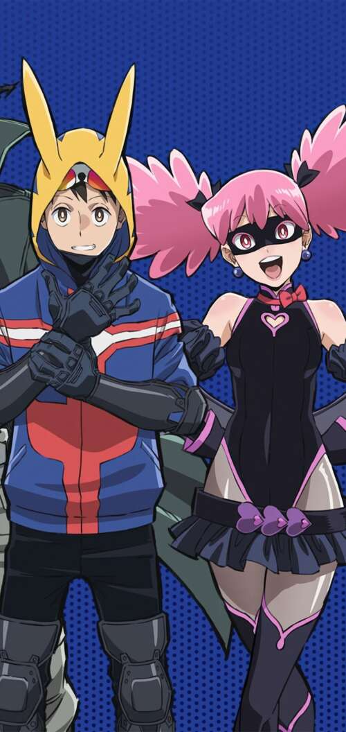 Anime characters Knuckleduster, Koichi Haimawari, and Pop Step from My Hero Academia:... Oppo A6 mobile wallpaper