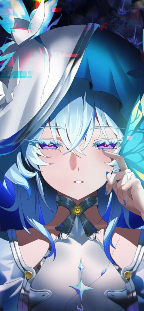An anime-style illustration of The Shorekeeper from Wuthering Waves surrounded by... UmiDigi Umidigi X free background