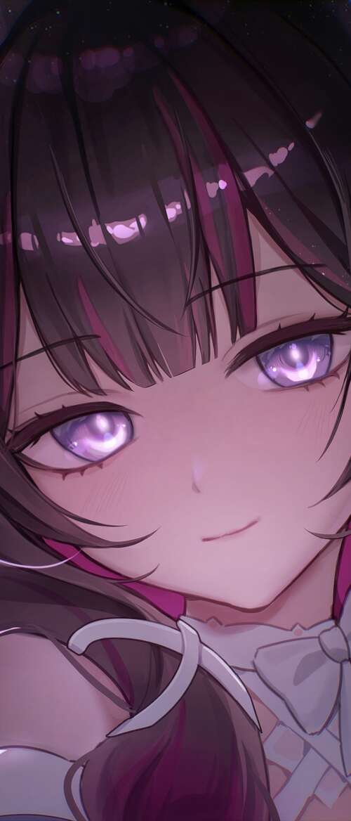 A highly detailed anime-style portrait of Columbina from Genshin Impact featuring... nubia Flip 3 wallpapers for android