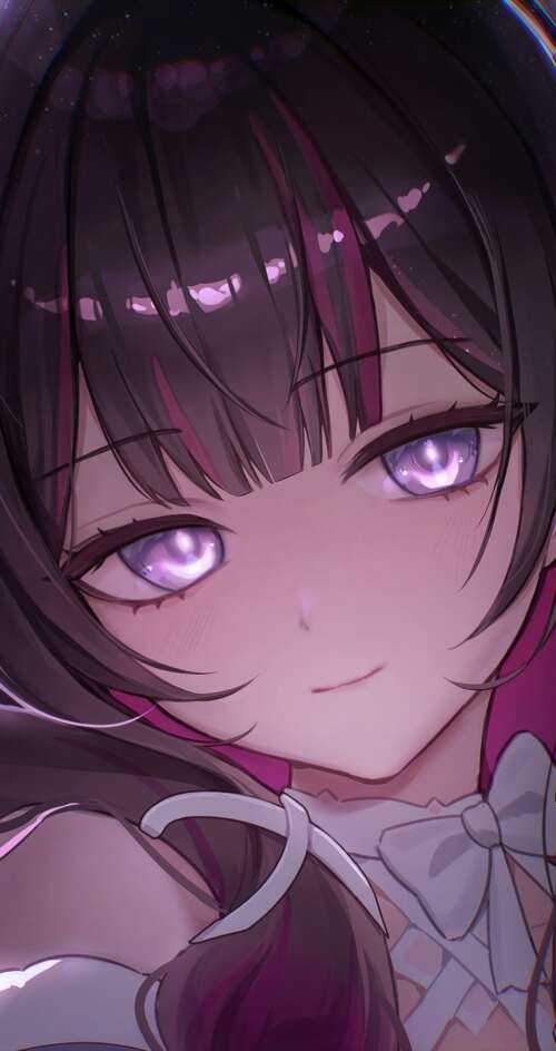 A highly detailed anime-style portrait of Columbina from Genshin Impact featuring... Sharp Aquos C10 free background