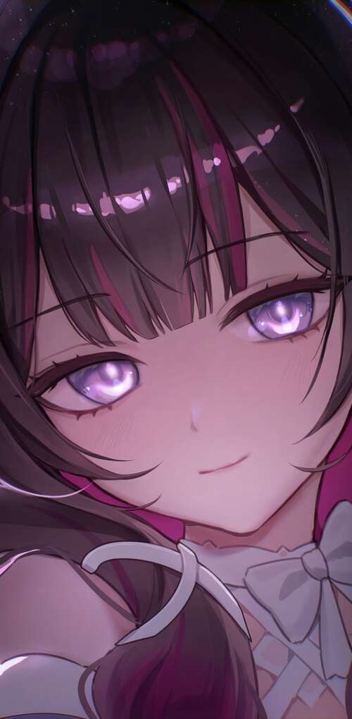 A highly detailed anime-style portrait of Columbina from Genshin Impact featuring... Huawei Mate 30 Pro free background