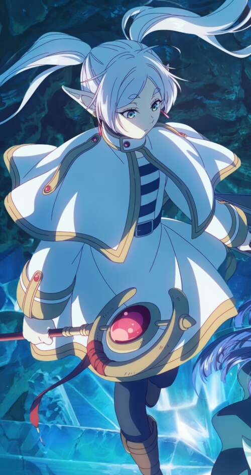 Frieren, the mage from the anime series Frieren: Beyond Journey's End, in a high-resolution... Sharp Aquos C10 free hd wallpapers